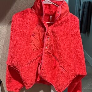 FP Movement by Free People Vibrant Red Teddy Jacket